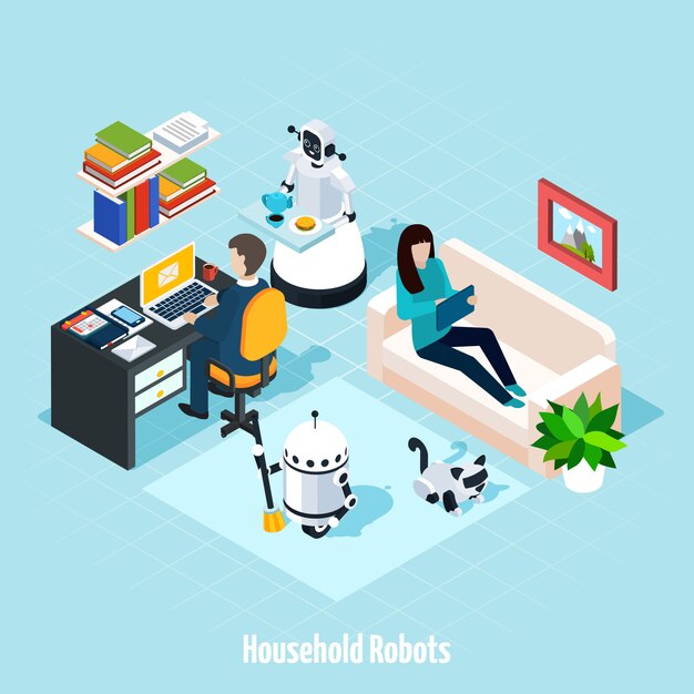 Composición isométrica de los robots domésticos