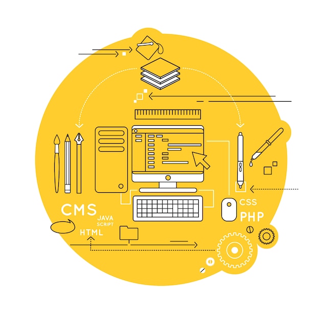 Composición de línea de diseño web