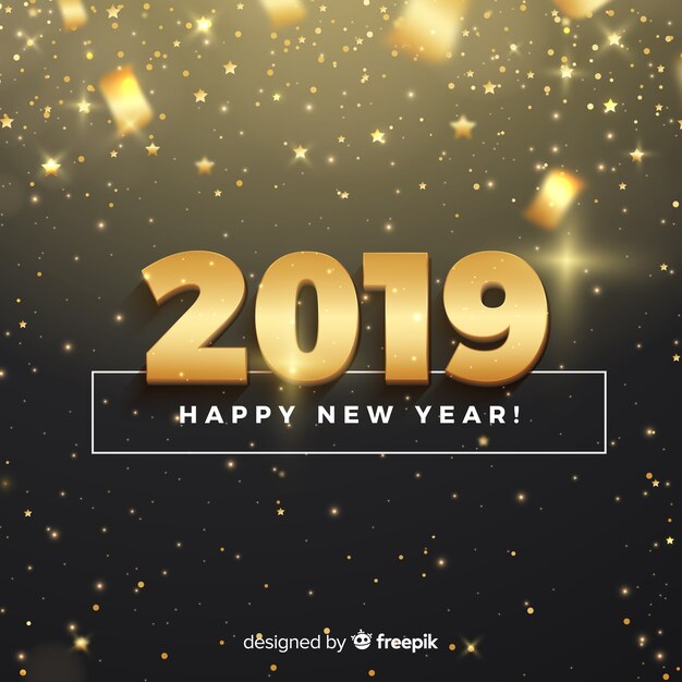 Composición moderna de año nuevo con estilo elegante