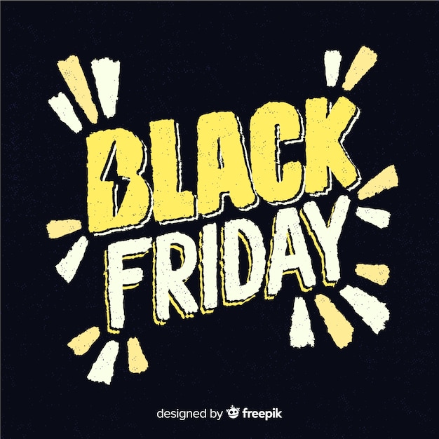 Composición moderna de black friday dibujada a mano