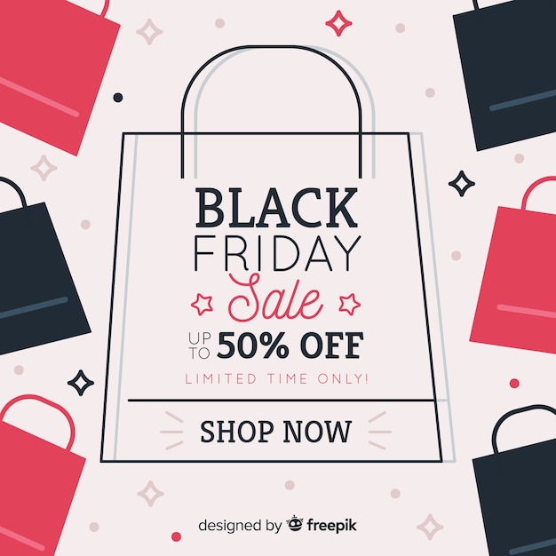 Composición moderna de black friday con diseño plano