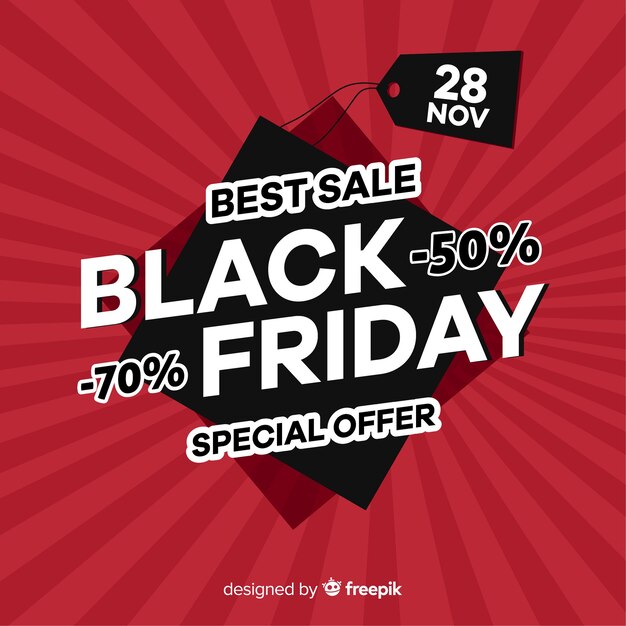 Composición moderna de black friday con diseño plano