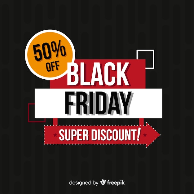 Vector gratuito composición moderna de black friday con diseño plano