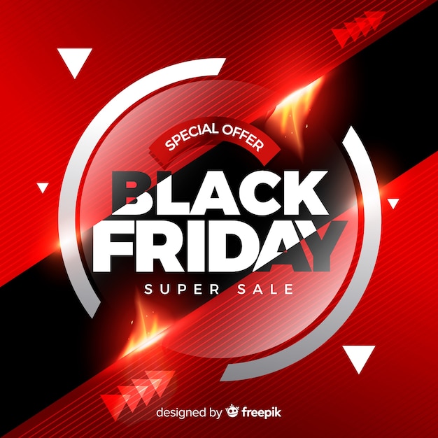 Vector gratuito composición moderna de black friday con diseño realista