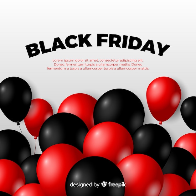 Vector gratuito composición moderna de black friday con globos realistas