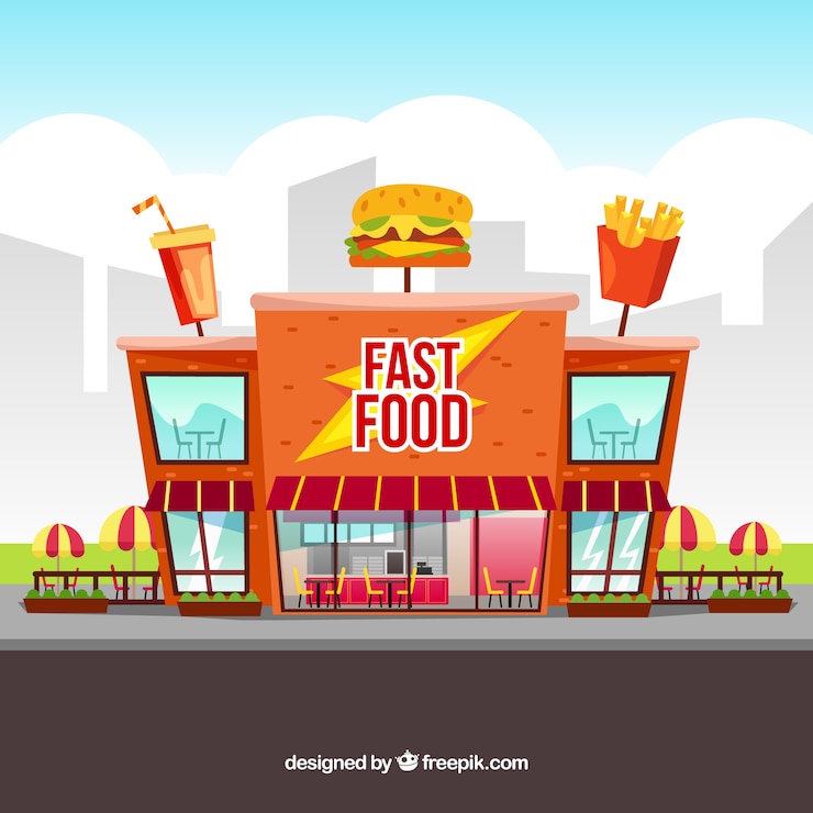 Vector gratuito composición moderna de las comidas rápidas