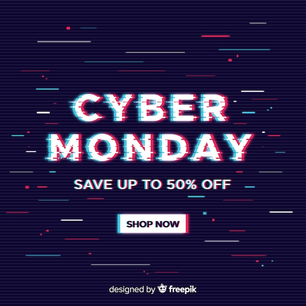 Composición moderna de cyber monday con diseño abstracto