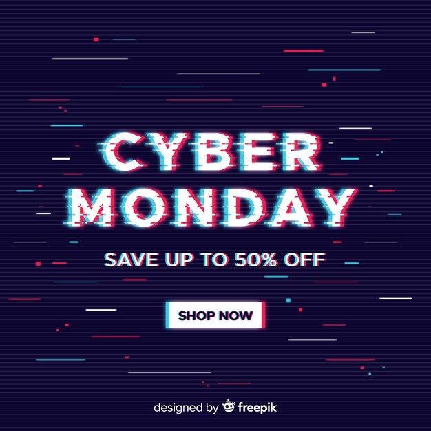 Composición moderna de cyber monday con diseño abstracto