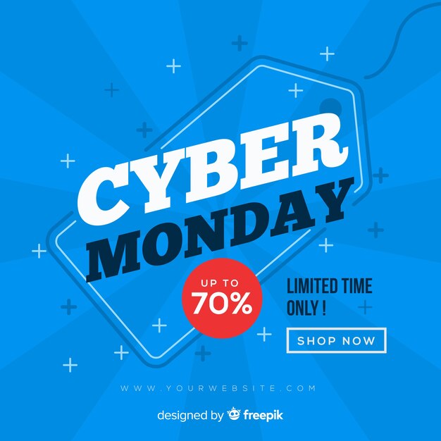 Composición moderna de cyber monday con diseño plano