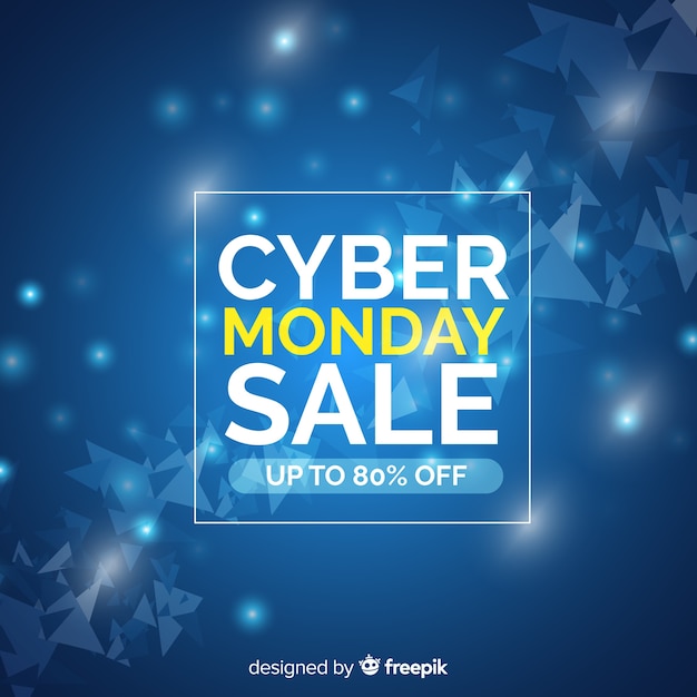 Composición moderna de cyber monday con diseño plano