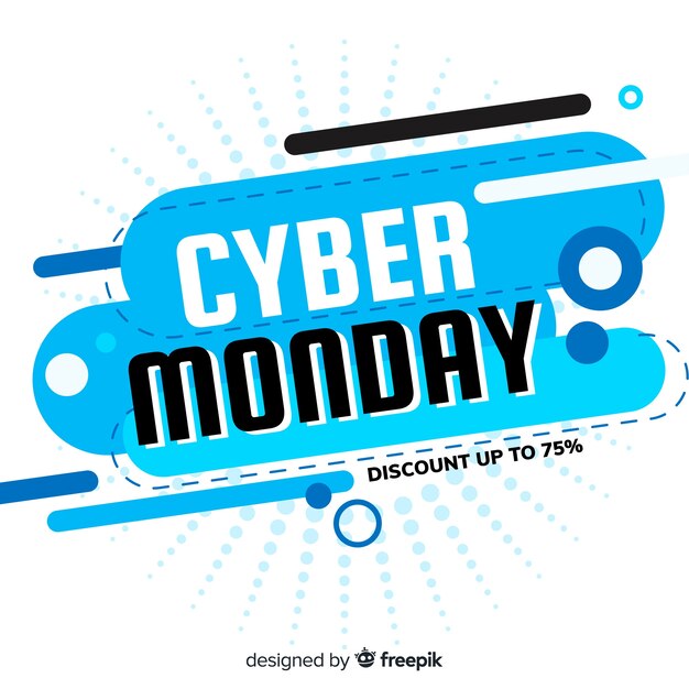 Composición moderna de cyber monday con diseño plano