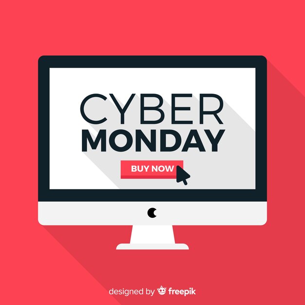 Composición moderna de cyber monday con diseño plano