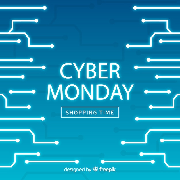 Composición moderna de cyber monday con diseño plano
