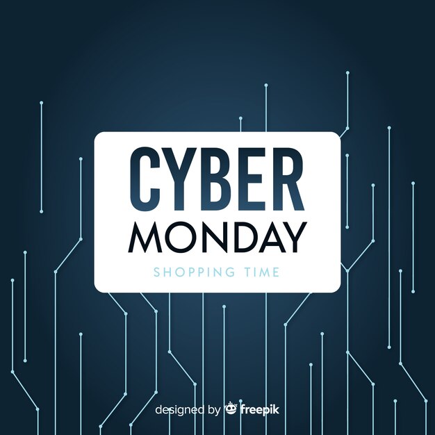 Composición moderna de cyber monday con diseño plano
