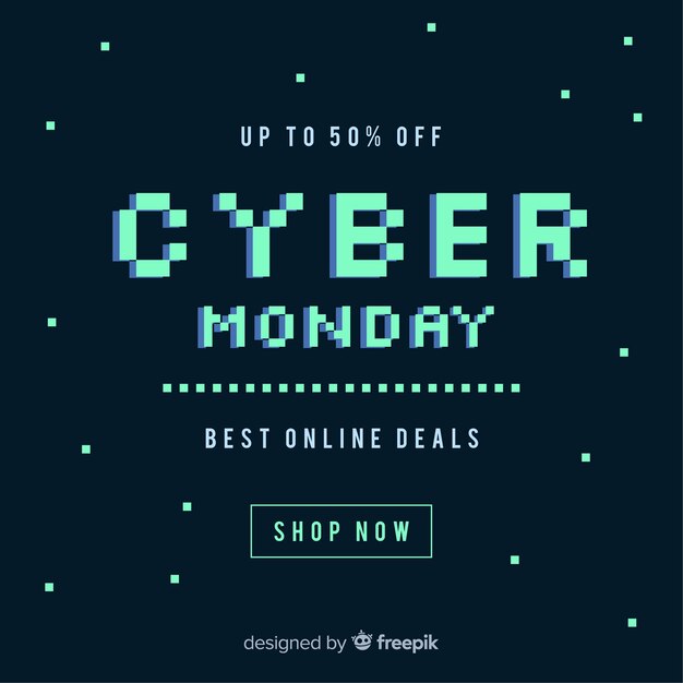 Composición moderna de cyber monday con diseño plano