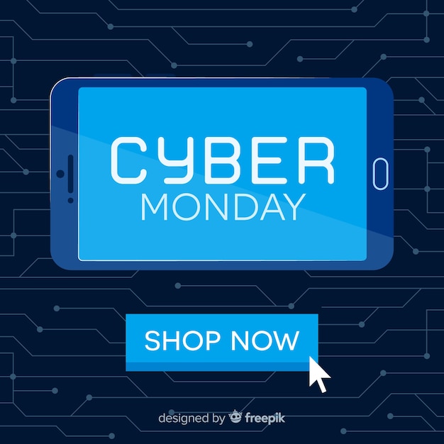 Composición moderna de cyber monday con diseño plano