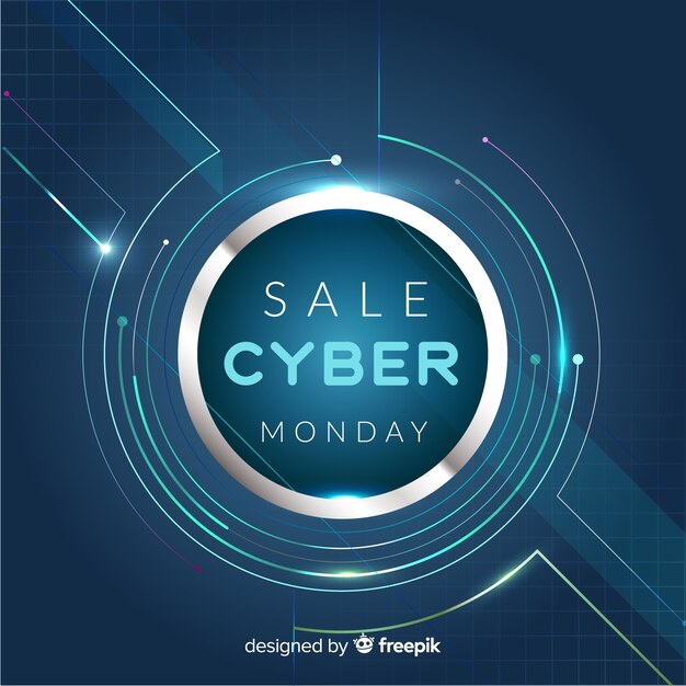 Composición moderna de cyber monday con diseño plano