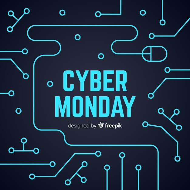 Composición moderna de cyber monday con diseño plano