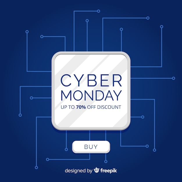 Composición moderna de cyber monday con diseño plano