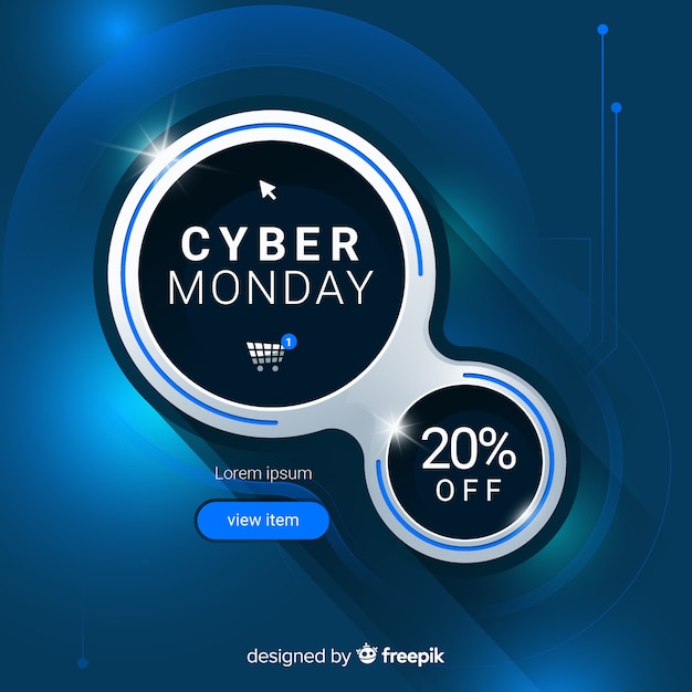 Composición moderna de cyber monday con diseño plano