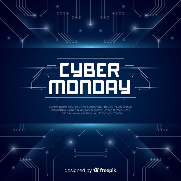 Composición moderna de cyber monday con diseño plano