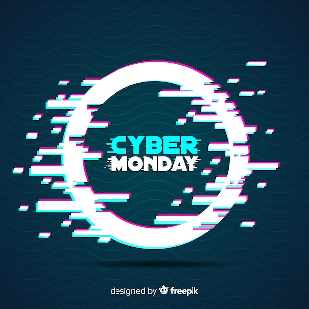 Composición moderna de cyber monday con diseño plano