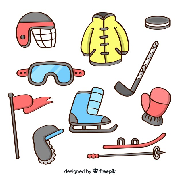 Composición moderna de deportes de invierno
