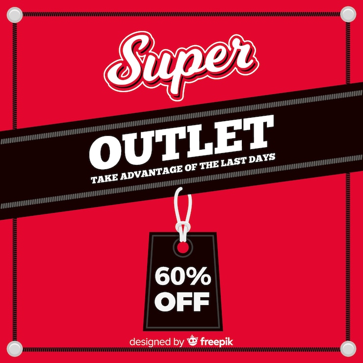 Vector gratuito composición moderna de outlet con diseño plano