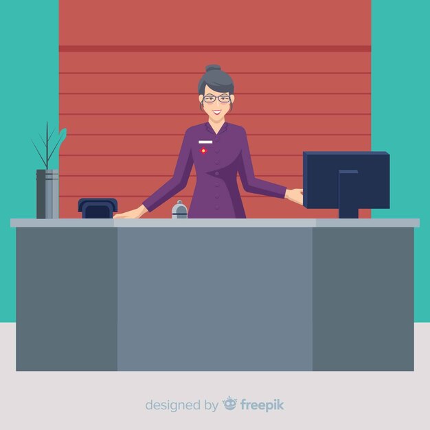 Composición moderna de recepción con diseño plano