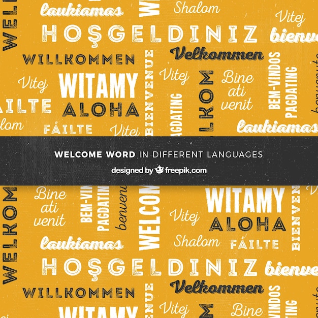 Vector gratuito composición de palabra bienvenidos en distintos idiomas
