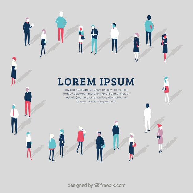 Composición plana con variedad de gente