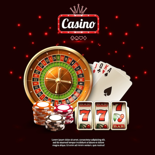 Composición realista de casino brillante