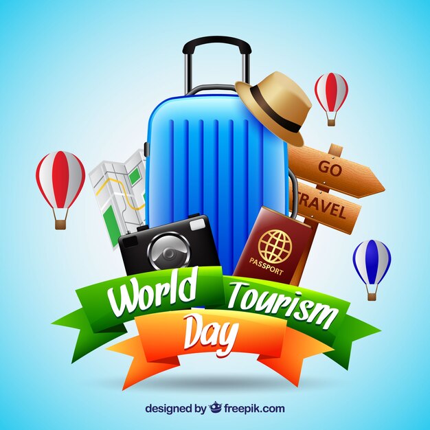 Composición realista del día mundial del turismo