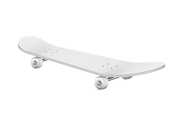 Composición realista de patinetas con imagen aislada de tabla de patinaje sobre ilustración de vector de fondo en blanco