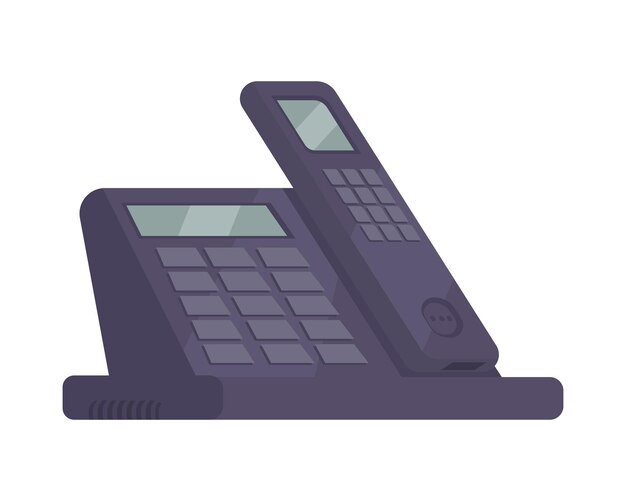 Composición de la residencia oficial del lugar de trabajo del presidente con una imagen aislada de la ilustración del vector del teléfono presidencial