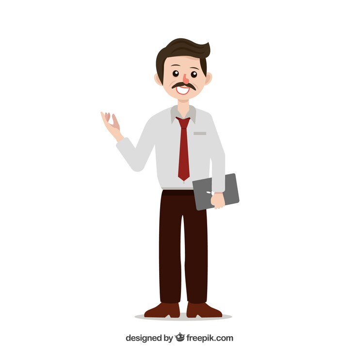 Vector gratuito composición de vendedor con diseño plano