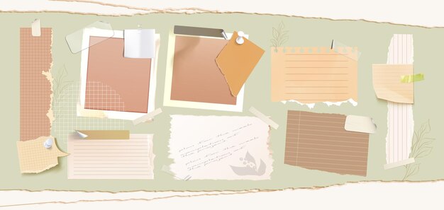 Composición vintage pastel suave con papel rasgado