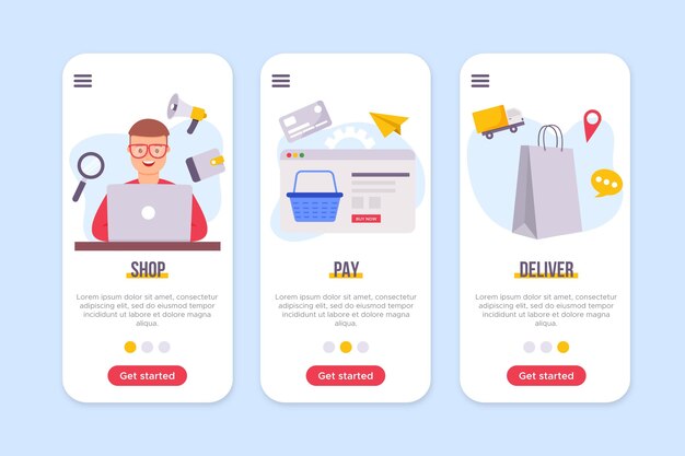 Compra concepto de interfaz en línea