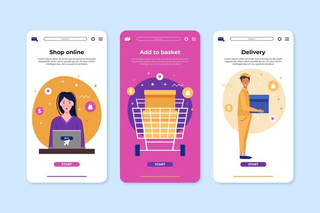 Compra concepto de interfaz en línea