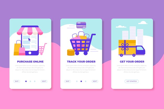 Comprar pantallas de aplicaciones de incorporación en línea
