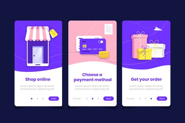 Comprar pantallas de aplicaciones de incorporación en línea
