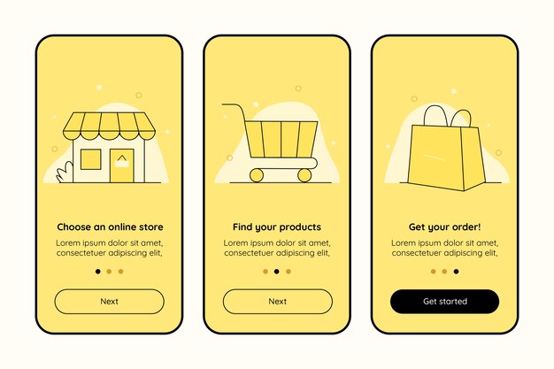 Comprar pantallas de aplicaciones de incorporación en línea