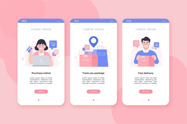 Comprar pantallas de aplicaciones de incorporación en línea