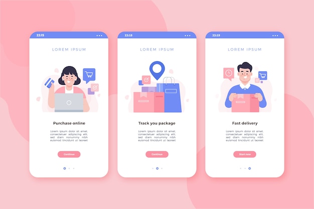 Comprar pantallas de aplicaciones de incorporación en línea