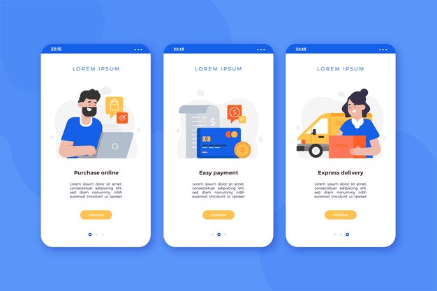 Comprar pantallas de aplicaciones de incorporación en línea