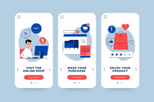Comprar paquete de concepto de aplicación en línea