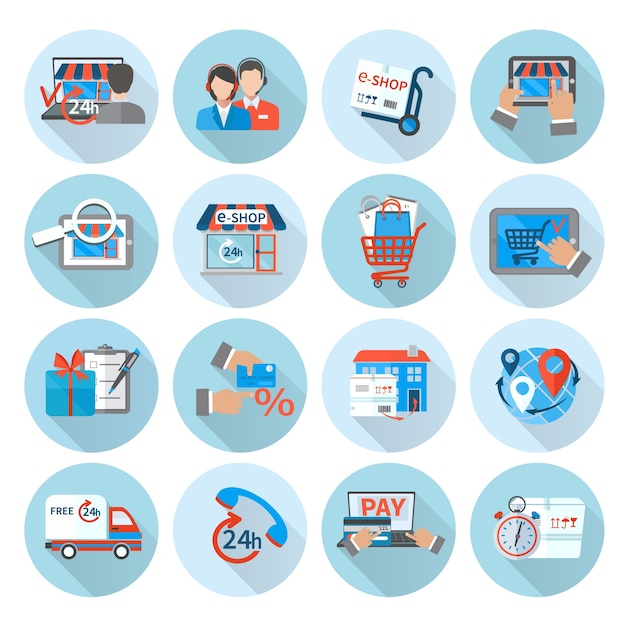 Compras E-commerce Icon Flat