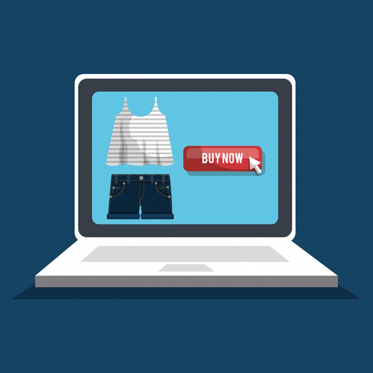 Vector gratuito compras en línea con banner de computadora portátil