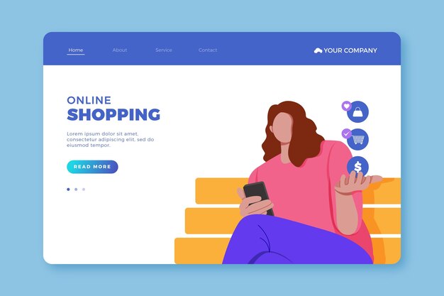 Compras en línea: página de destino