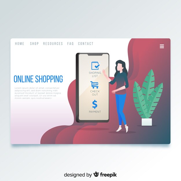 Compras en línea Página de destino